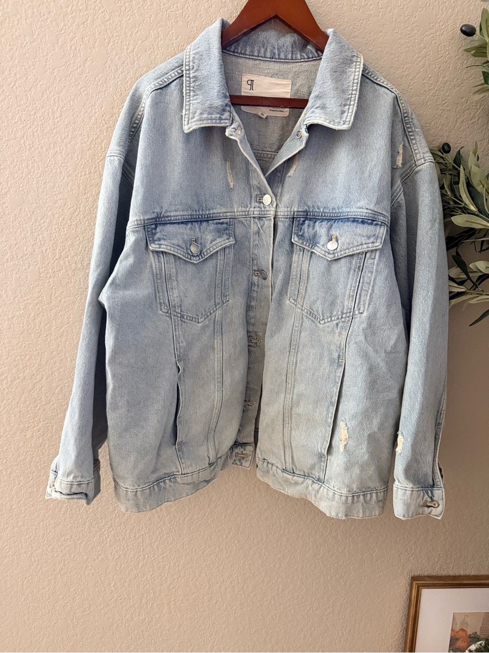 Pilcro Light Blue Distressed Denim Jean Jacket
